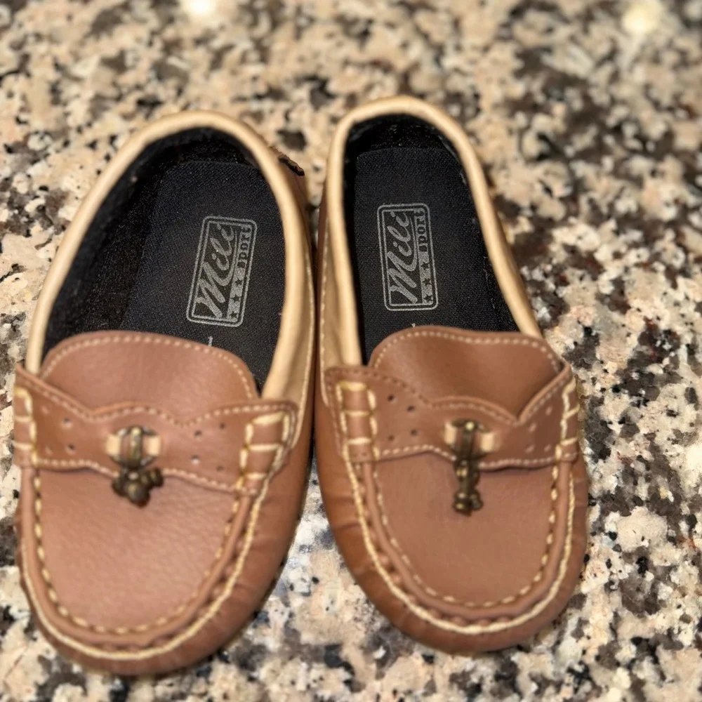 Mili Sport Kids Brown Loafers Crib Shoes 9-12 months 5